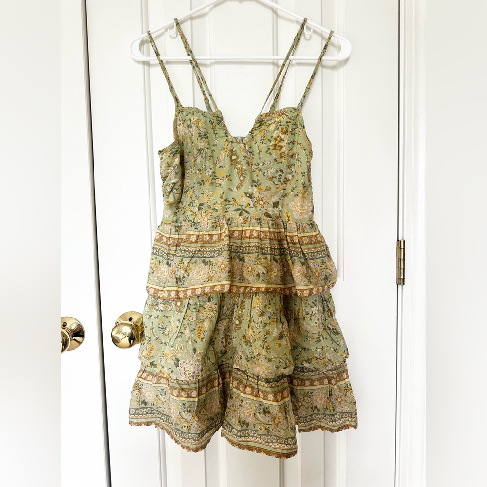 Mini dress / boho style / flower pattern